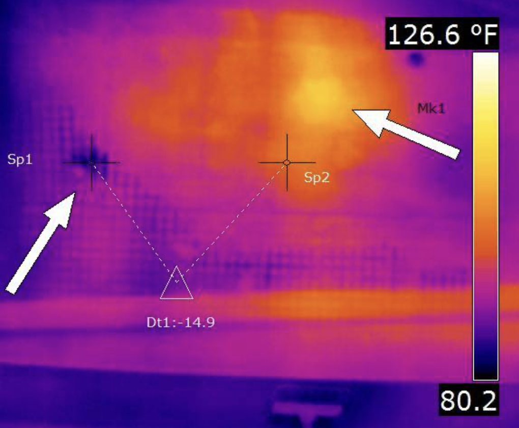 Elevated moisture near deck hardware