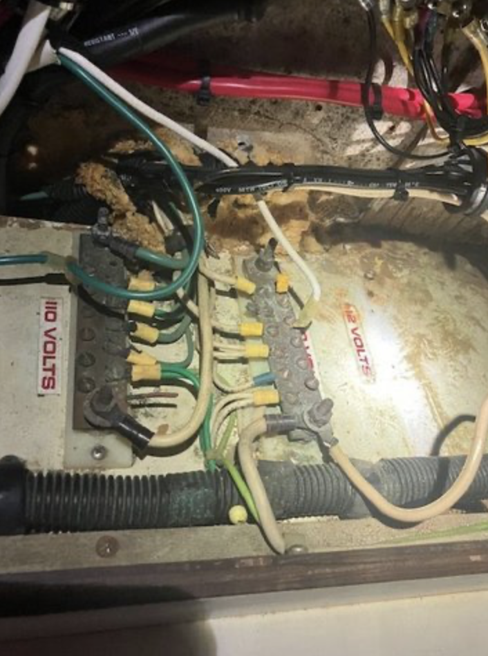 Non‑compliant AC wiring termination